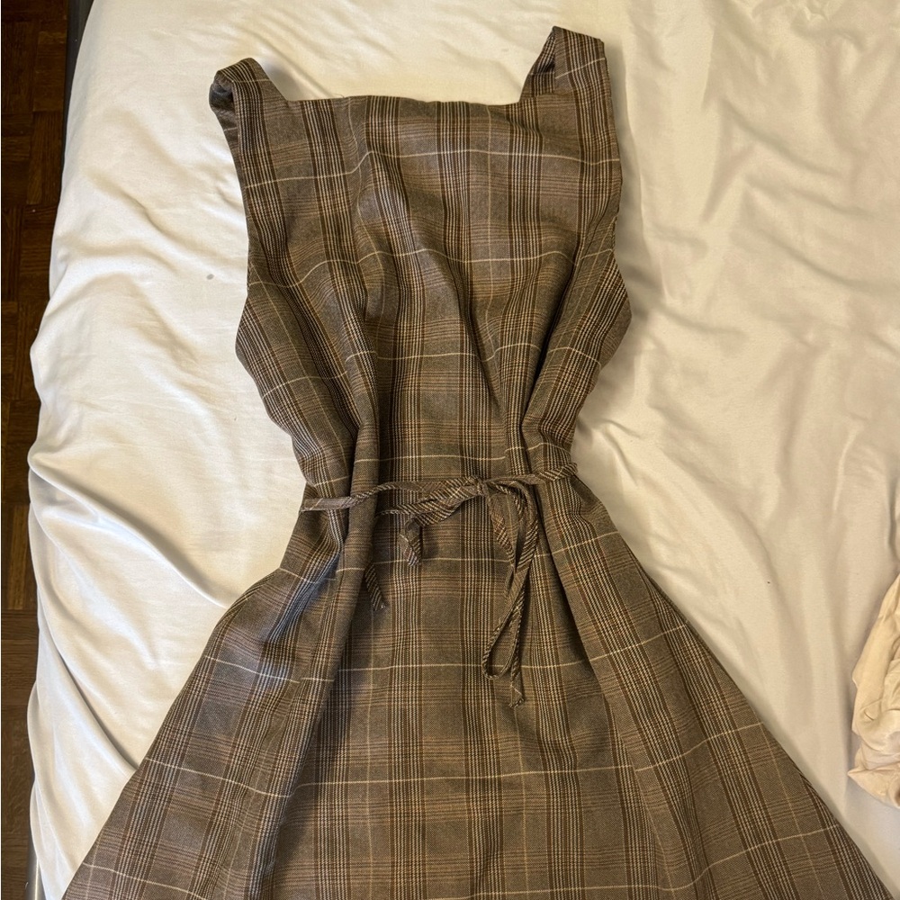 SOLD: Brown dress and cream top set - Picture 5 of 9